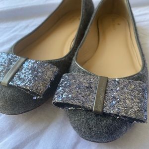 Kate Spade Glitter Wool Ballet Flats